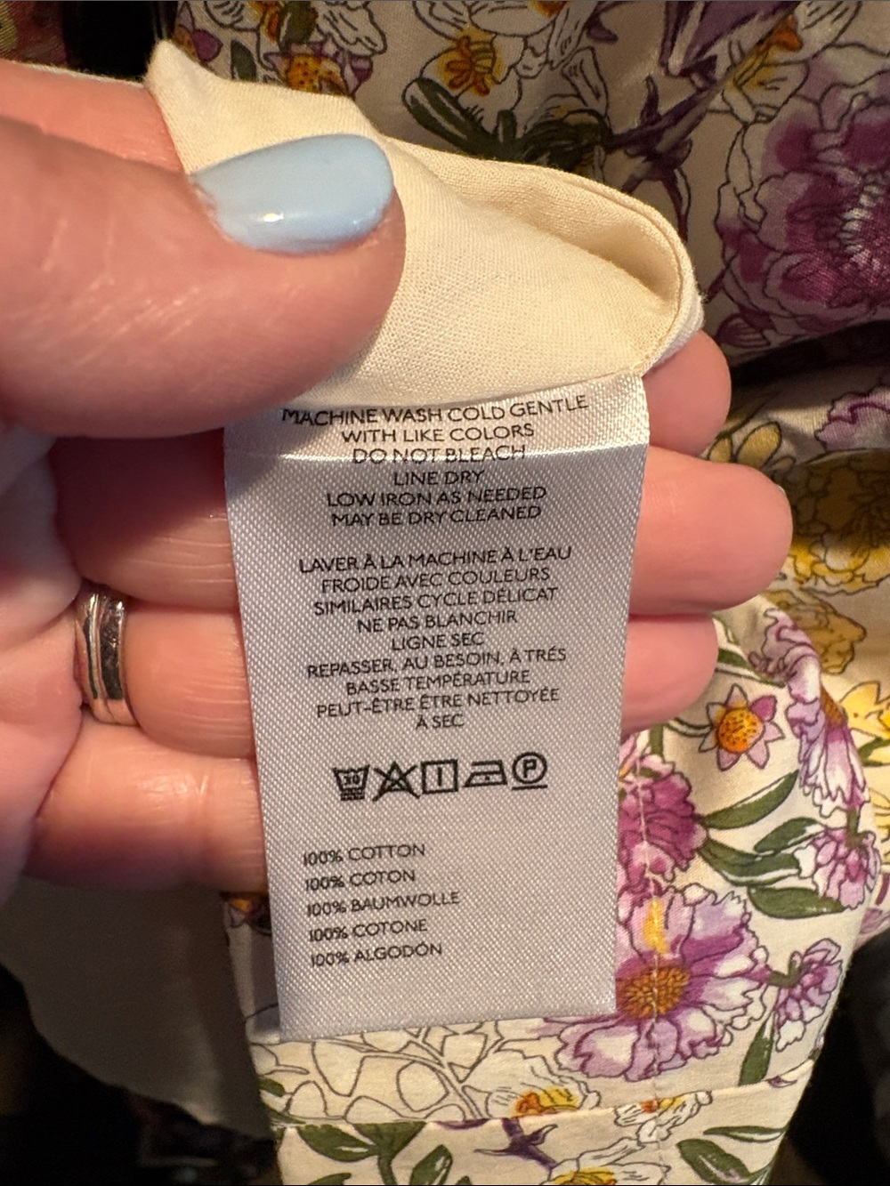 Maeve White Floral Sundress with Purple and Yellow Blooms - Picture 4 of 4
